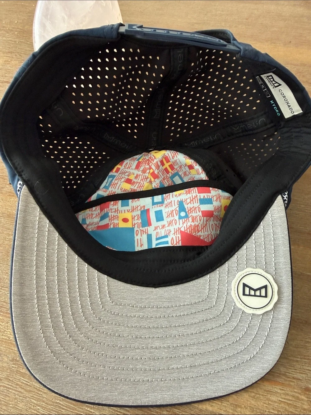 Melin Coronado Anchored Hydro Performance Snapback Hat Navy Rope Cap
